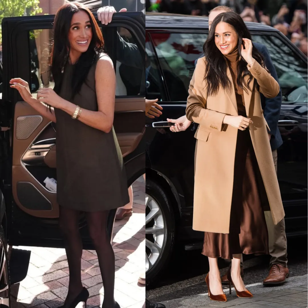 Meghan Markle in True Autumn colors compared with Deep Autumn colors value and contrast depth analysis