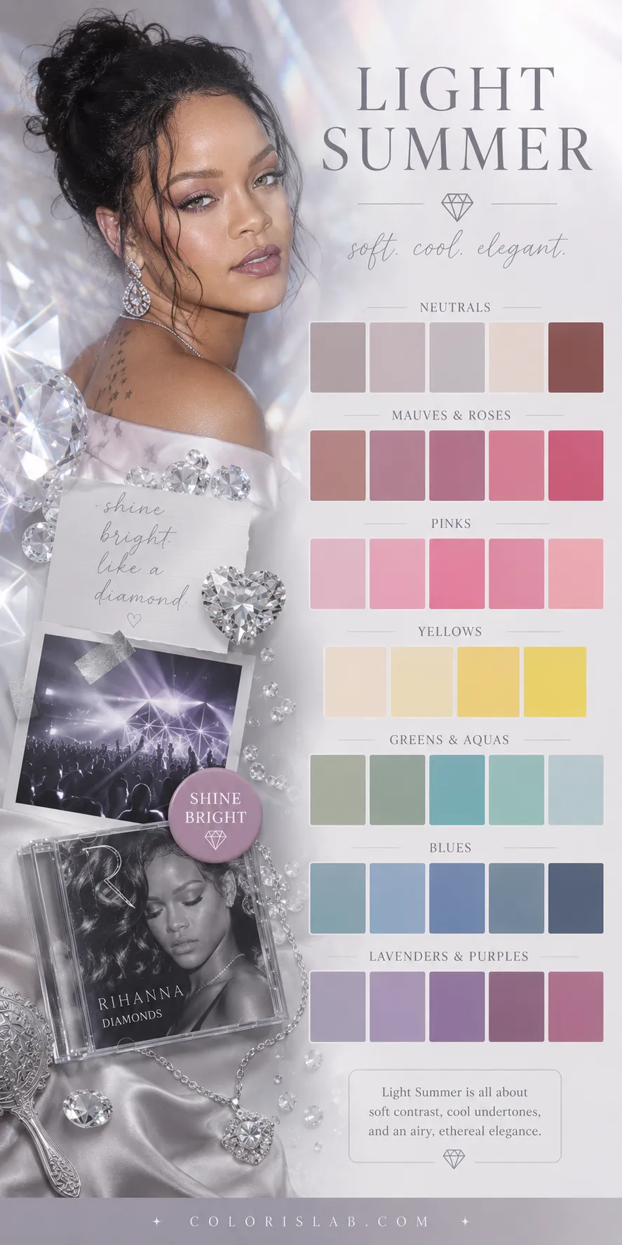 Rihanna Light Summer color season summary