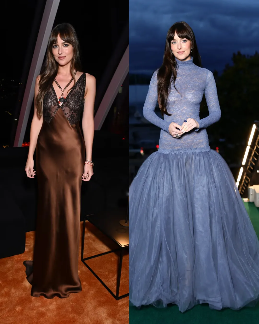 Dakota Johnson in muted Autumn earthy tones vs cool Summer muted tones final season comparison