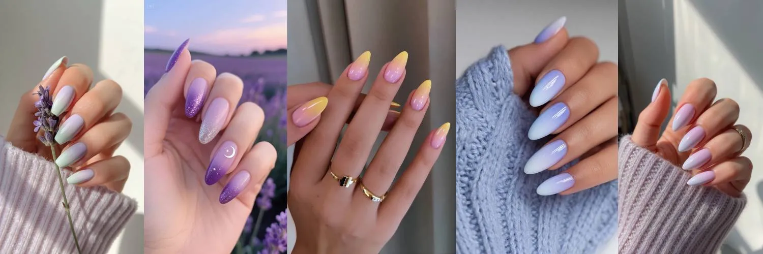 Aesthetic spring nails 2026 soft pastel hands closing image